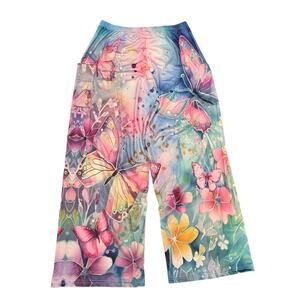 NWOT Butterfly Floral Wide Leg Lounge Pants XL